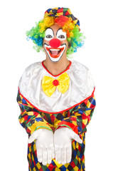Funny clown isolated on white