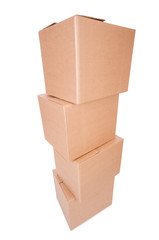 Set of boxes isolated on white