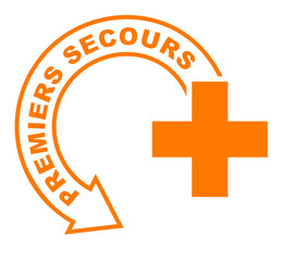 premiers secours flèche orange