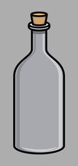Old Cork Wine Bottle - Vector Illustration