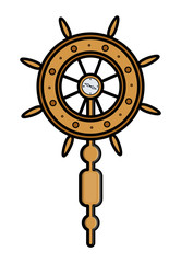 Obraz premium Ship Wheel Controller - Vector Illustration
