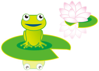 カエルと睡蓮