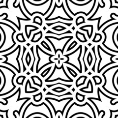 Black and white lattice, geometric seamless pattern