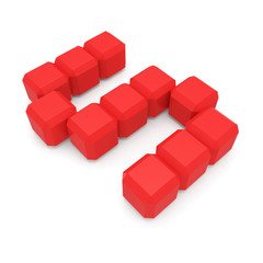 letter S cubic red