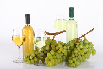 Obraz premium Vino bianco e uva