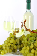 Vino bianco e uva