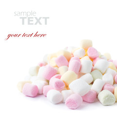 A pile of small colored puffy marshmallows