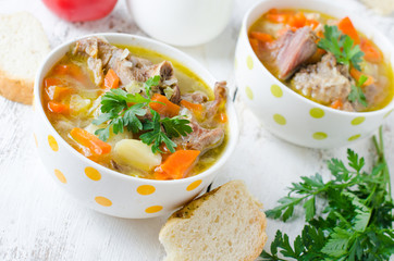 Turkey soup with vegetables