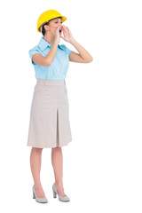 Attractive architect shouting