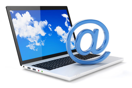 Laptop and e-mail symbol