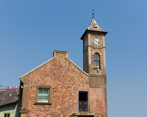 Clock tower Kingsand Cornwall England United Kingdom