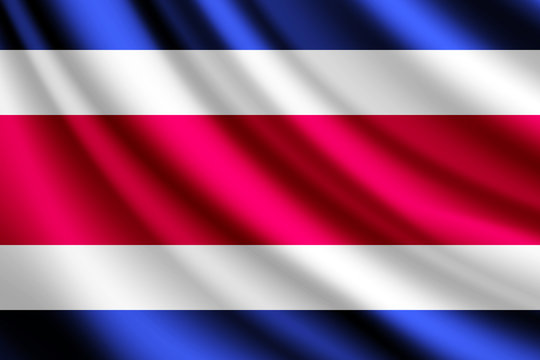Waving flag of Costa Rica, vector