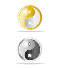 Gold and black yin yang sign