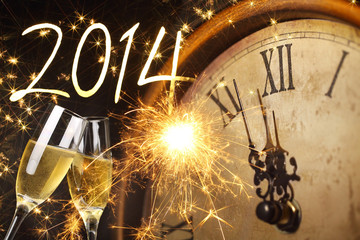 Fototapeta na wymiar Obchody nowego roku 2014