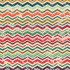 vintage zigzag seamless pattern with grunge effect