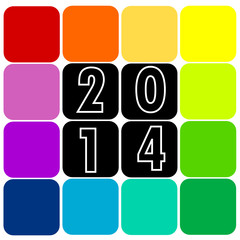 Carte Voeux 2014 Carrés Multicolores