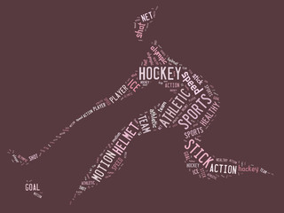 hockey pictogram with pink words