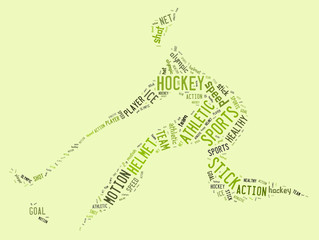 hockey pictogram with green words