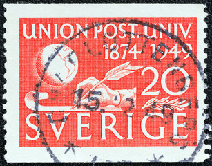 Globe and Hand Writing (Sweden 1949)