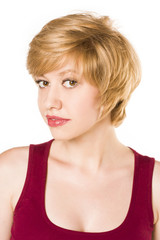 Naklejka premium blonde with short hair