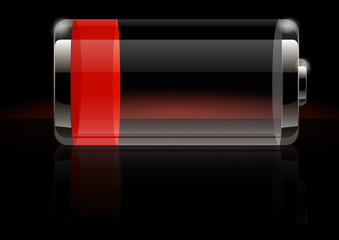 Glossy transparent battery icon