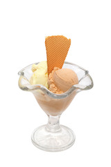 Ice cream cup with cookies isolated