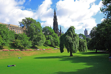 Princes Street Gardens in Edinburgh, Scotland