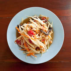 Thai papaya salad hot and spicy mixed from variety of vegetable