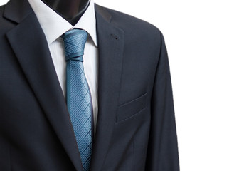 Black business suit with a tie