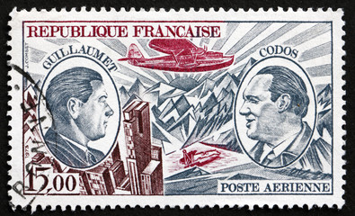 Postage stamp France 1973 Guillaumet and Codos, Aviation Pioneer