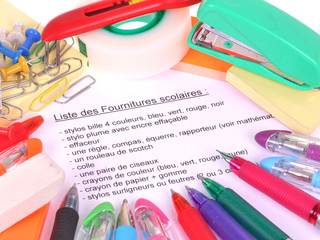La liste des fournitures scolaires