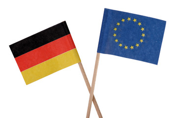 Deutschlandfahne und Europafahne