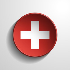 Switzerland 3d Round flag on white background