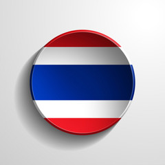 Thailand 3d realistic flag on white background