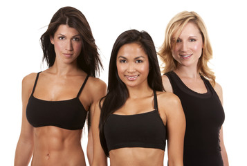 three fitness women