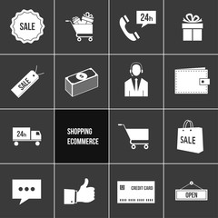 Vector Business Shopping and Ecommerce Icons Set