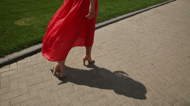 Model Woman in Red