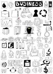 business doodle design elements, hand drawn illustration