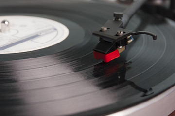 Old record LP and player