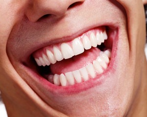 Laughing mouth close up