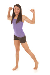 Obraz na płótnie Canvas woman fitness purple tank flex
