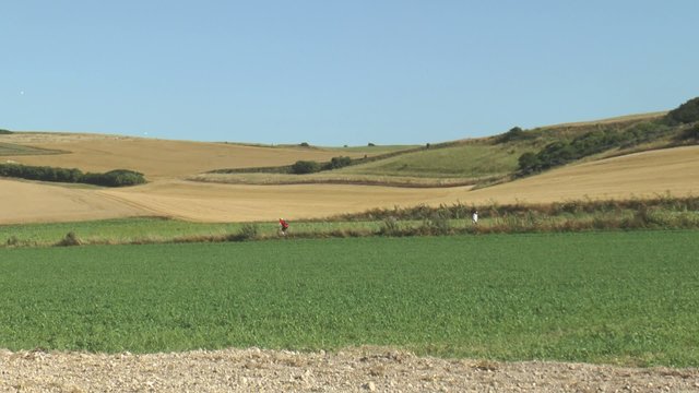 vtt et joggeur qui se croisent