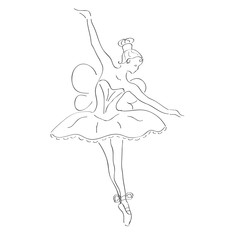 illustration of dancing ballerina with wings