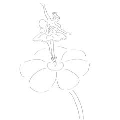 illustration of a cute ballerina with wings