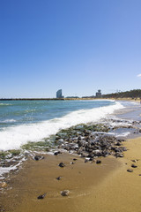 View of the coast of Barcelona city