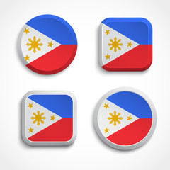 Philippines flag buttons