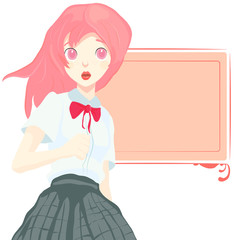 Stock schoolgirl goes to school