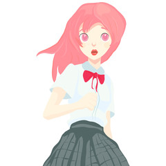 Stock schoolgirl goes to school