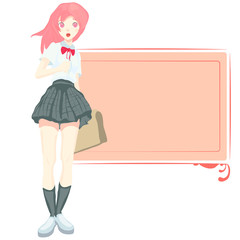 Stock schoolgirl goes to school