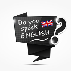 origami speech bubble : do you speak english